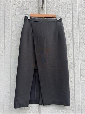Maje Black Midi Wrap Skirt Size: 36